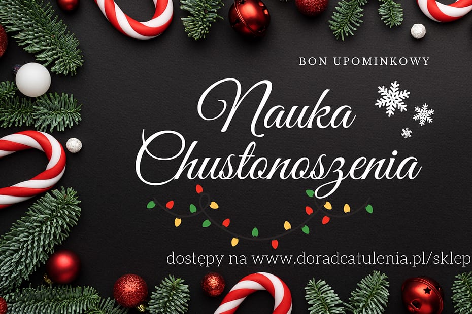 zaproszenie świąteczne na naukę chustonoszenia Natalia Rączka doradca noszenia Kraków online
